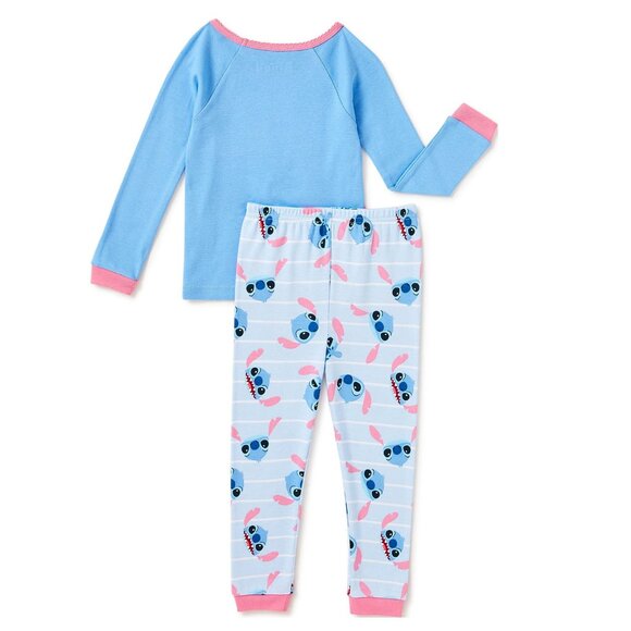 NEW Disney Lilo & Stitch I Woke Up This Cute 2 Piece Pajamas Set PJs Long Sleeve - Picture 2 of 3